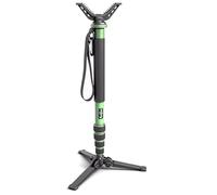 HUNTPAL Soporte de tiro monopié de caza, rifle, ballesta, con base de trípode inclinable y giratoria horizontalmente, aluminio mate de 21 a 65 pulgadas con cabeza de yugo en V