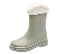 Huntress - Botas de agua de goma desmontables con interior de algodón, botas de agua de goma para exteriores, gris, 38.5 EU
