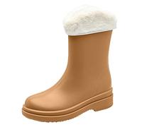 Huntress - Botas de agua de goma desmontables con interior de algodón, botas de agua de goma para exteriores, Brown, 38.5 EU