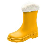 Huntress - Botas de agua de goma desmontables con interior de algodón, botas de agua de goma para exteriores, Amarillo, 37.5 EU