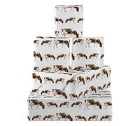 Hunts England - 5 hojas de papel de regalo divertido de cumpleaños de vacas para él o ella - Incluye 5 etiquetas de regalo - Colección Countryside - Papel de regalo premium para niños, niñas, niños,