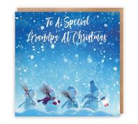 Hunts England Tarjeta de Navidad para abuelo - To a Special Grandpa At Christmas - Colección Snow People