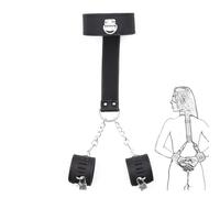 HUNTVE Collar de Cuero Negro con Pulsera Sets,Juegos Ajustable Accesorios para Parejas