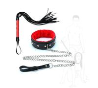 HUNTVE Collar de Cuero Punk con látigo de Cuero con Flecos Látigo de equitación para el Entrenamiento Diario de Caballos