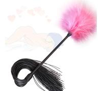 HUNTVE Plumas y flecos, accesorios multifuncionales de plumas y látigo para deportes en pareja o juegos de rol (rosa)