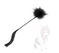 HUNTVE Sport Leather Feather Flogger Fusta con Borlas para Parejas Negro