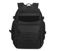 HUNTVP 40L Táctical Backpack Mochila de Asalto Mochila de Marcha Molle Militar Gran Bolsa de Hombro Impermeable para Las Actividades Aire Libre Senderismo Caza Viajar (40L-negro)