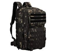 HUNTVP 45L Mochila Táctica de Nylon Bolsa de Asalto Estilo Militar Bolsa Impermeable para Caza Viajar Aire Libre Trekking Senderismo - Camuflaje