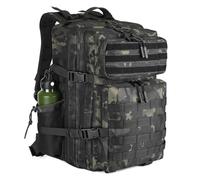 HUNTVP 45L Mochila Táctica de Nylon Bolsa de Asalto Estilo Militar Bolsa Impermeable para Caza Viajar Aire Libre Trekking Senderismo - Camuflaje