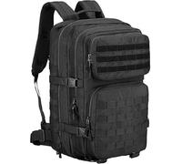 HUNTVP 55L Mochila de Asalto Táctica Gran Mochila Estilo Militar Impermeable para Las Actividades Aire Libre Senderismo Caza Viajar, Negro