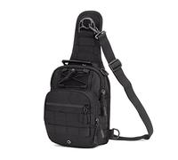 HUNTVP Bandolera Riñonera Hombre Cruzada Mochila Táctical Militar para Correr Senderismo Ciclismo Camping Caza, Negro