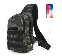 HUNTVP Bandolera Riñonera Hombre Mochila Táctical Militar para Correr Senderismo Ciclismo Camping Caza, Negro/Marrón/Camuflaje (Tipo 4- Camuflaje)