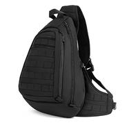HUNTVP Bandolera Riñonera Hombre Mochila Táctical Militar para Correr Senderismo Ciclismo Camping Caza, Negro/Marrón/Camuflaje (Tipo 7- Negro)
