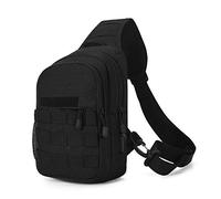 HUNTVP Bandolera Riñonera Hombre Mochila Táctical Militar para Correr Senderismo Ciclismo Camping Caza, Negro/Marrón/Camuflaje (Tipo 4- Negro)