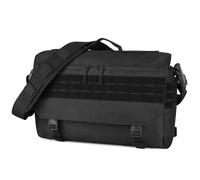 HUNTVP Bandoleras Hombre Funda Portatil 15,6", Mochila Militar Bolso Hombre Mochila Tactica Messenger Bag Maletín Ordenador Portátil para Universidad Trabajo Al Aire Libre,Negro