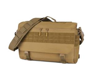 HUNTVP Bandoleras Hombre Funda Portatil 15,6", Mochila Militar Bolso Hombre Mochila Tactica Messenger Bag Maletín Ordenador Portátil para Universidad Trabajo Al Aire Libre,Marrón