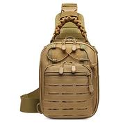 HUNTVP Bolsa de hombro táctica Bolsa de pecho Bolsa de hombro Militar Mochilas llevadas Travers Molle Bolsa para Hombres Deporte Caza Ciclismo Camping Excursión Senderismo (Tipo2-marrón)