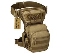 HUNTVP Bolsa de Pierna Bolsa Táctical Militar Impermeable para Correr Senderismo Ciclismo Camping Caza, Tipo 2-Marrón