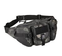 Huntvp Bolsa de Riñonera Mochila de Bandolera 2 Vías de Llevar Estilo Militar Táctical Bolsa de Múltiple Función Impermeable para Aire Libre Correr Senderismo Ciclismo Camping, Camuflaje-L
