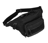 Huntvp Bolsa de Riñonera Mochila de Bandolera 2 Vías de Llevar Estilo Militar Táctical Bolsa de Múltiple Función Impermeable para Aire Libre Correr Senderismo Ciclismo Camping, Negro-M