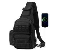 HUNTVP Bolsa Pecho Táctical Mochila de Pecho Bolsos Bandolera para Hombre Mujer Riñonera Mochila Militar Impermeable Adecuado para Correr Senderismo Ciclismo Camping (Negro)