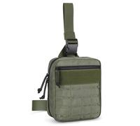 Huntvp Bolsa Pierna Moto Militar Riñonera Tactica Hombre Riñonera de Pierna Impermeable Molle Pouch para Viajes Camping Senderismo, Verde
