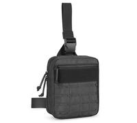 Huntvp Bolsa Pierna Moto Militar Riñonera Tactica Hombre Riñonera de Pierna Impermeable Molle Pouch para Viajes Camping Senderismo, Negro