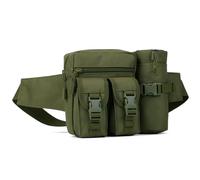 Huntvp Bolso de Cintura Bolsa de Riñonera Mochila de Bandolera Estilo Militar Táctical Molle Bolsa de Múltiple Función Impermeable para Aire Libre Correr Senderismo Ciclismo Camping (Verde)