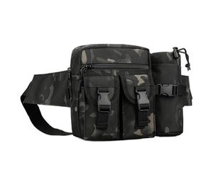 Huntvp Bolso de Cintura Bolsa de Riñonera Mochila de Bandolera Estilo Militar Táctical Molle Bolsa de Múltiple Función Impermeable para Aire Libre Correr Senderismo Ciclismo Camping (Camuflaje)