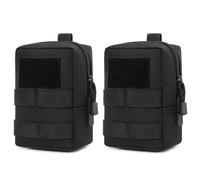 Huntvp Mini táctica Bolsa MOLLE Pouch Militar Bolsillo Riñonera Hombre Mochila Táctical para Caza Ciclismo Camping Senderismo, Tipo-3 Negro X2