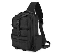 HUNTVP Mochila Bandolera Hombre Bandolera Tactica Militar Molle Bolso Pecho Hombre Sling Bag Mochila Cruzada Impermeable para Senderismo Trekking Viajes Camping, Typ-3 Negro