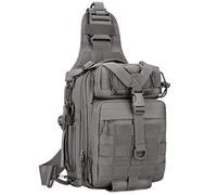 HUNTVP Mochila Bandolera Hombre Militar Sling Bag Mochila Cruzada Hombre Bolso de Pecho Bolsa para Pescar Caza Correr Senderismo Ciclismo, Gris