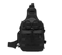 HUNTVP Mochila Bandolera Hombre Militar Sling Bag Mochila Cruzada Hombre Bolso de Pecho Bolsa para Pescar Caza Correr Senderismo Ciclismo, Negro