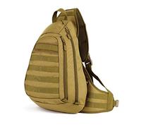 HUNTVP Mochila de Bandolera Mochila de Hombro Mochila de Asalto Estilo Táctical Militar Múltiple Función Impermeable para Correr Senderismo Ciclismo Camping Caza, Marrón