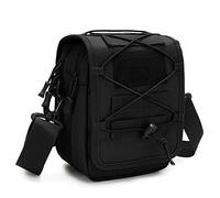 HUNTVP Mochila de Bandolera Táctical Mochila de Hombro Impermeable MOLLE Estilo Militar Bolso de Múltiple Función Riñonera para Caza Correr Senderismo Ciclismo Camping, Negro