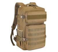 HUNTVP Mochila Militar 30L Mochila Tactica Mochila Hombre Impermeable Molle Mochila de Emergencia para Viaje Senderismo Camping Montañismo,30L-Marrón