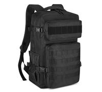 HUNTVP Mochila Militar 30L Mochila Tactica Mochila Hombre Impermeable Molle Mochila de Emergencia para Viaje Senderismo Camping Montañismo,30L-Negro