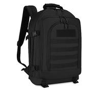 HUNTVP Mochila Militar 50L Grande Mochila Hombre Tactica Expandible Molle Impermeable para Viaje Caza Acampada Senderismo Montañismo, Negro