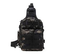 HUNTVP Mochila Militar Mochila Bandolera Hombre Tactica Sling Bag Cruzada Hombre Bolso de Pecho Bolsa para Pescar Caza Correr Senderismo Ciclismo, camuflaje