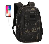 HUNTVP Mochila Portatil Mochila Hombre Impermeable Mochila Ordenador Portatil 15”, Mochila Escolar Backpack para Diario Viajar Trabajo Universidad (35L Camo)