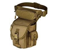 Huntvp Bolsa de Pierna Bolsa Táctical Militar Impermeable para Correr Senderismo Ciclismo Camping Caza, Tipo 1-Marrón