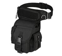 Huntvp Pernera Moto Militar Bolsa Pierna Moto Impermeable Riñoneras Hombre para Caza Correr Ciclismo Camping Senderismo, Tipo 1-Negro