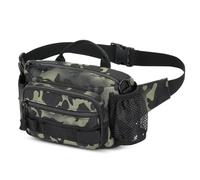 Huntvp Riñonera Mujer Hombre Riñonera Tactica Molle Fanny Pack Mochila Deportiva Waistpack con Cinturón Ajustable Unisex Bolso para Entrenamiento al Aire Libre Senderismo Camping, Camouflage