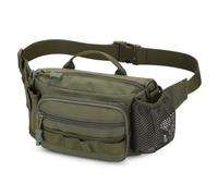 Huntvp Riñonera Mujer Hombre Riñonera Tactica Molle Fanny Pack Mochila Deportiva Waistpack con Cinturón Ajustable Unisex Bolso para Entrenamiento al Aire Libre Senderismo Camping (Verde)