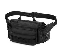 Huntvp Riñonera Mujer Hombre Riñonera Tactica Molle Fanny Pack Mochila Deportiva Waistpack con Cinturón Ajustable Unisex Bolso para Entrenamiento al Aire Libre Senderismo Camping, Negro