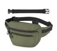 Huntvp Riñoneras Hombre con Correa Extensible Antirrobo Sling Bag Deportiva Bolsa de Cintura Hombre Impermeable Pequeño Bolso para Correr Viaje Senderismo,Verde