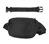 Huntvp Riñoneras Hombre con Correa Extensible Antirrobo Sling Bag Deportiva Bolsa de Cintura Hombre Impermeable Pequeño Bolso para Correr Viaje Senderismo,Negro