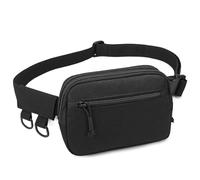 Huntvp Riñoneras Hombre Riñonera Mujer Sling Bag Impermeable Hombre Antirrobo Bolsa de Cintura Pequeño Bolso para Correr Viaje Senderismo Deportiva, Negro