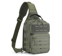HUNTVP Tactica Bandoleras Hombre Mochila Militar Sling Bag Mochila Bandolera Molle Bolso Pecho Hombre Impermeable Cruzada Antirrobo Bolso para Trekking Camping Acampar Senderismo,verde