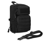 Huntvp Táctica Bolsa 1000D Nylon Mini MOLLE Pouch Militar Bolsillo Riñonera Hombre para 6.9" Teléfono Móvil Caza Ciclismo Camping Senderismo, Negro